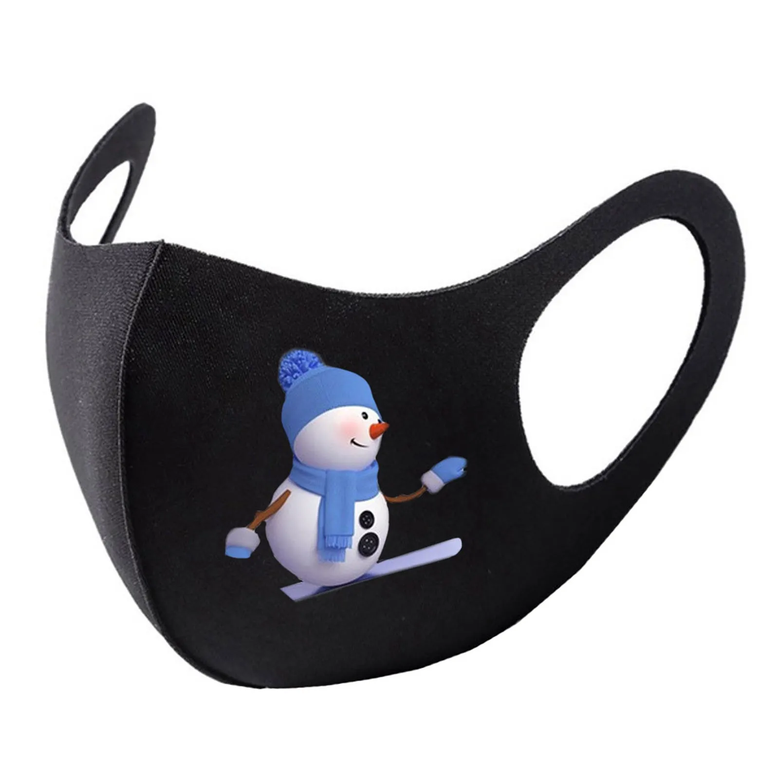 Christmas Prints Mask Adult Reusable Colorful Fabric Face Xmas Print Unisex Neutral Washable Masks Earloop Bandage Masques