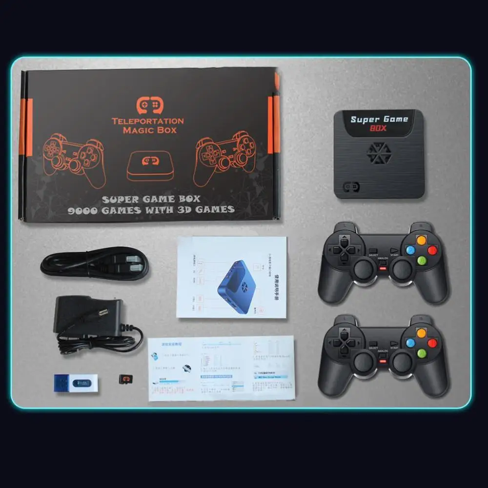 X5 Video Games Console Mini TV Box for PSP Built-in 9000+ Games For 3D Shooting Tekken Arcade PS Gaming With 2 Joystick Gamepad