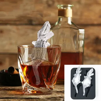 

Creative crocodilian Ice Cube Maker Eco-friendly silicone ice cube tray with Lid Form For Ice Home Bar Party Ice Tray