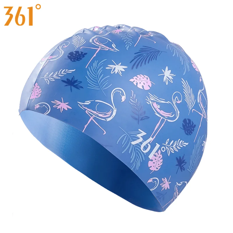 SLY206125-1 white 361 силиконовая шапочка для плавания для женщин, Стильная шапочка для плавания с цветами фламинго, s для девушек, водонепроницаемая Защитная шапочка для ушей - Цвет: SLY206125-1 white