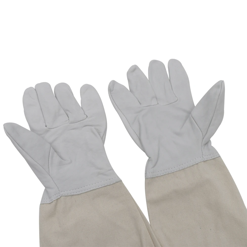 2Pair Beekeeping Gloves Sheepskin/Linen Gloves Anti-bee Anti-sting Long Sleeves Ventilated Apiculture Beekeeper Bee Keeping Tool