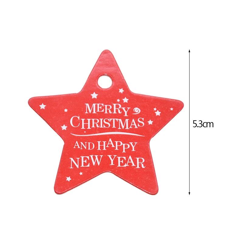 50/100 шт красный зеленый звезда дерево Форма елка висит декор Подарочный пакет Метки Счастливого Рождества метки для рождественской вечеринки украшения