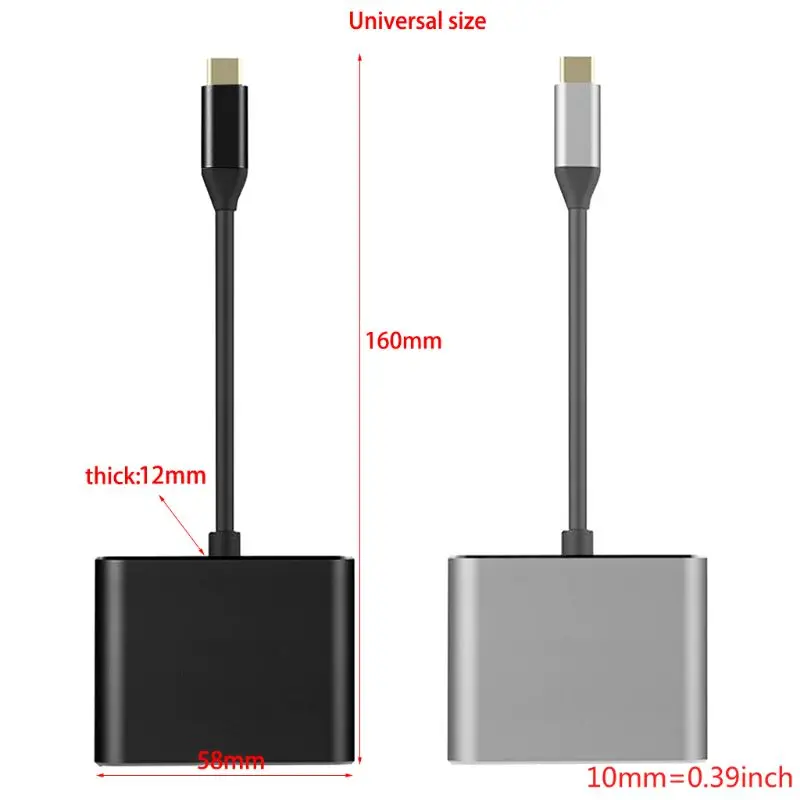 3 в 1 концентратор USB Type C к HDMI адаптер 4K USB 3,0 порт USB-C преобразователь питания для Macbook Pro/Air Apple аксессуары DXAC