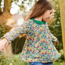 Little maven/детская брендовая одежда для маленьких девочек; Новинка г.; Осенняя хлопковая футболка для девочек; топы с длинными рукавами и цветочным принтом; 51550