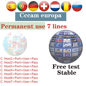 

2020 Cccam Europa more stable Cccam for spain european 7lines permanent ues satellite tv set top receiver HD