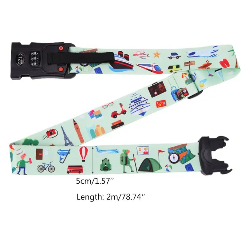 Luggage Weight Scale Code Lock Adjustable Baggage Belt Weighting Scales Travel Suitcase Strap