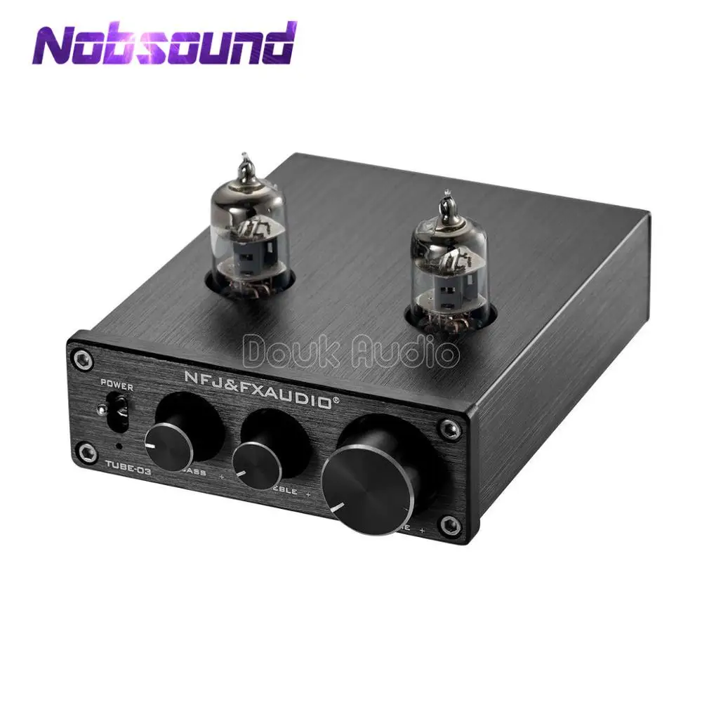 Nobsound Mini TUBE-03 Mini 6J1 вакуумный прибор, предусилитель Hi-Fi стерео-предусилитель с тройным и басом и регулятором громкости