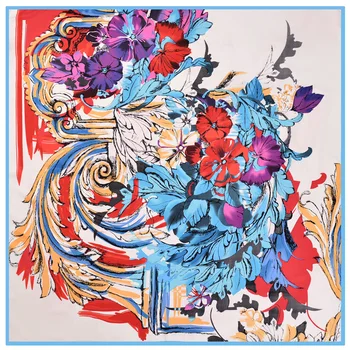 

100*100cm TOP Silk Scarf 32 styles Free Shipping Ins Scarves Women Foulard Square Hijab Scarf Ladies Shawl wrap female hijab