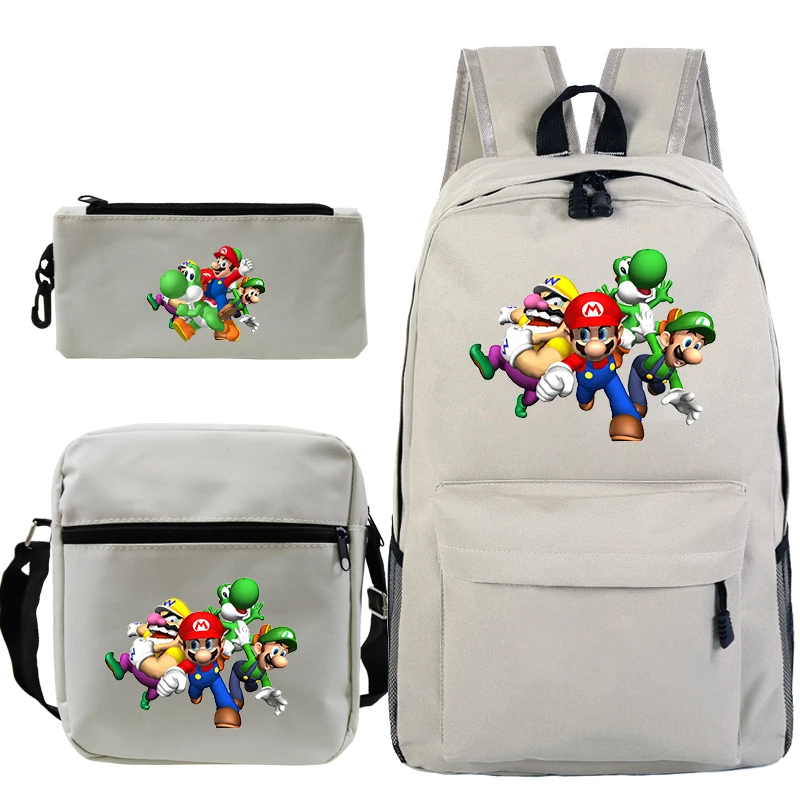 Школьные сумки с принтом Super Mario Bros Mochilas Escolar для мальчиков и девочек, рюкзак для путешествий, сумка через плечо, сумки с ручками