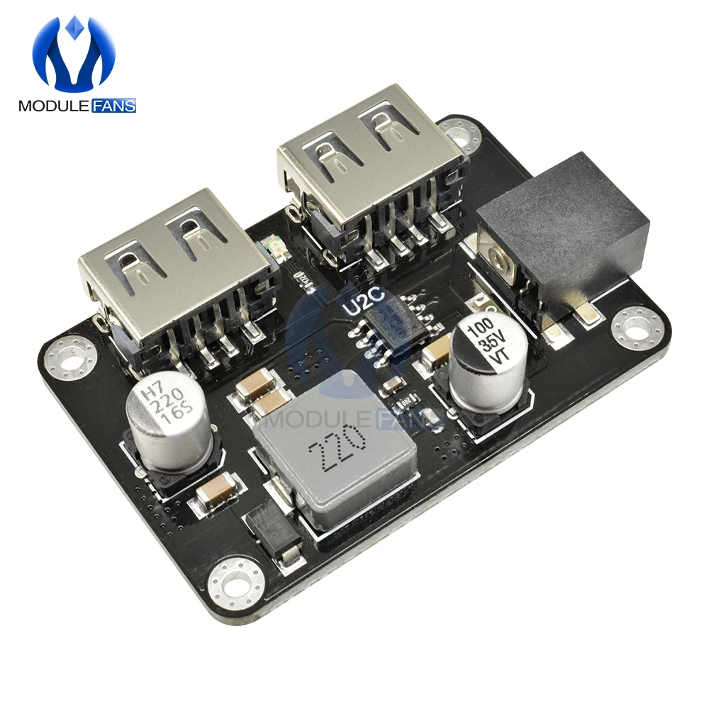 

DC 9V~32V to 5V 3A Output Charging Dual USB Module Car Charger Retrofit For Mobile Phone For BC1.2 Short Circuit Protection