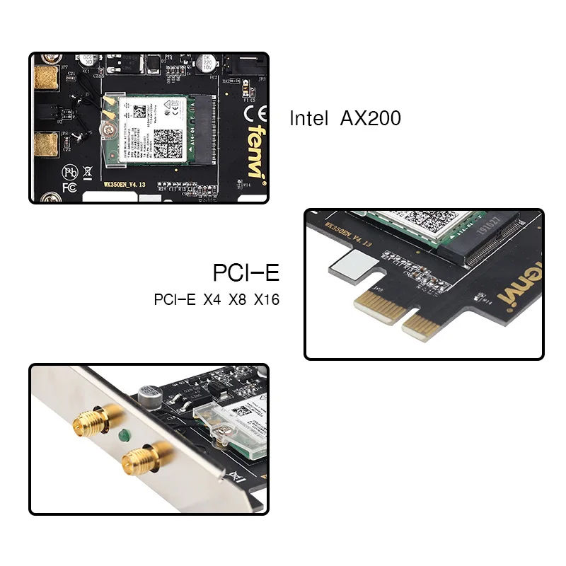 Fenvi 2400 Мбит/с inalambrico AX200Ngw красный Wifi PCI-Express adaptador para Intel Ax200 2,4G/5 ГГц 802.11Ac/Ax Wi-Fi Bluetooth 5,0