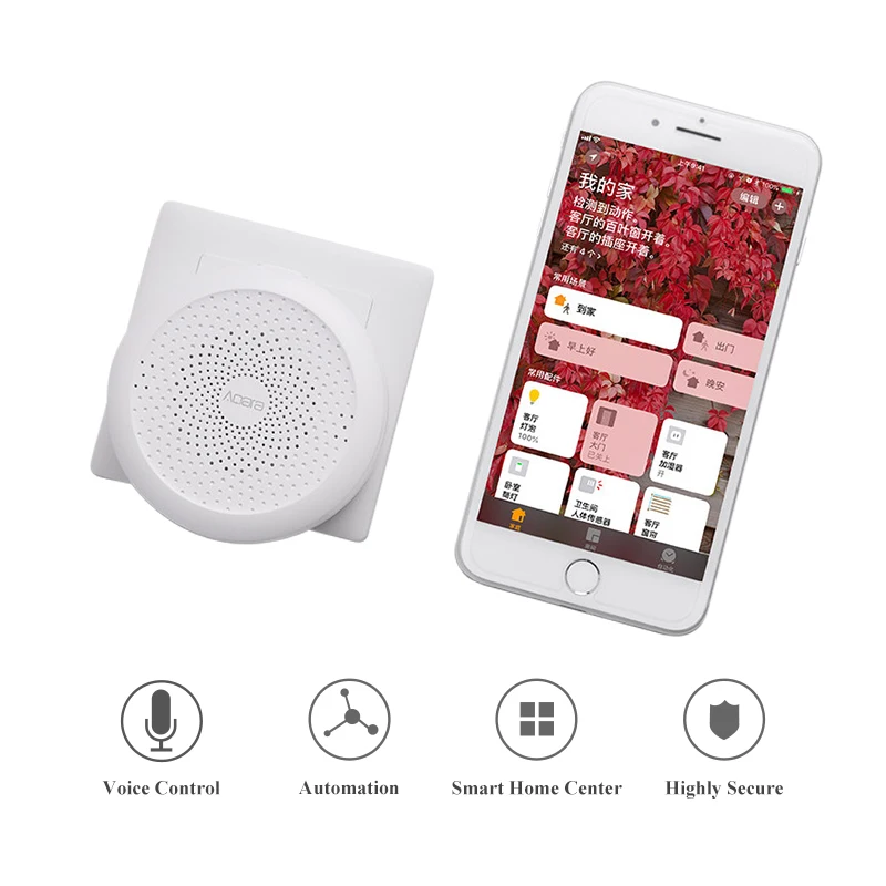  2019 Xiaomi Mijia Aqara Hub Mi Gateway with RGB LED Night Light Smart Work with Apple Homekit Aqara - 32953105901