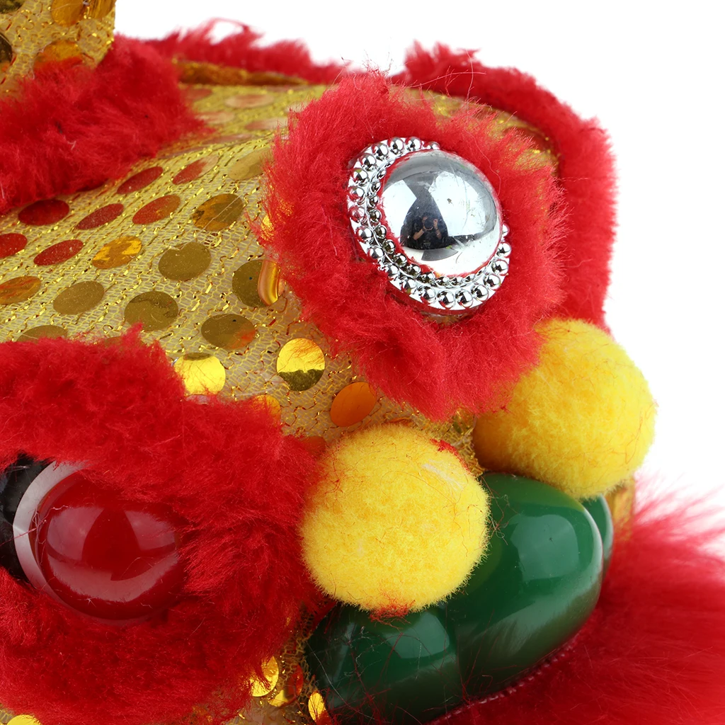 Chinese Electric Plush Walking Sound Lion Doll Home Decor Children Toy Red