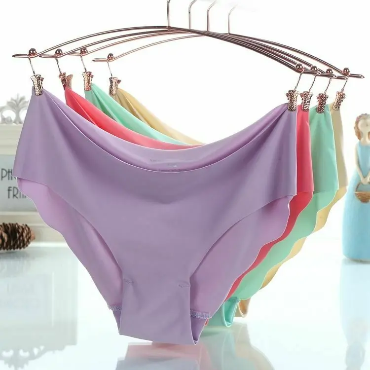 Sexy Female Ice Touth Feeling Panties Seamless Soft Lingerie Brief Hipster Modal Underwear Underpants Quick Drying Briefs