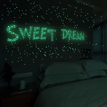 

202Pcs/set 3D Luminous Stars Dots Wall Sticker Bubble Kids Room Bedroom Home Decoration Decal Glow In The Dark Diy Classic Toy