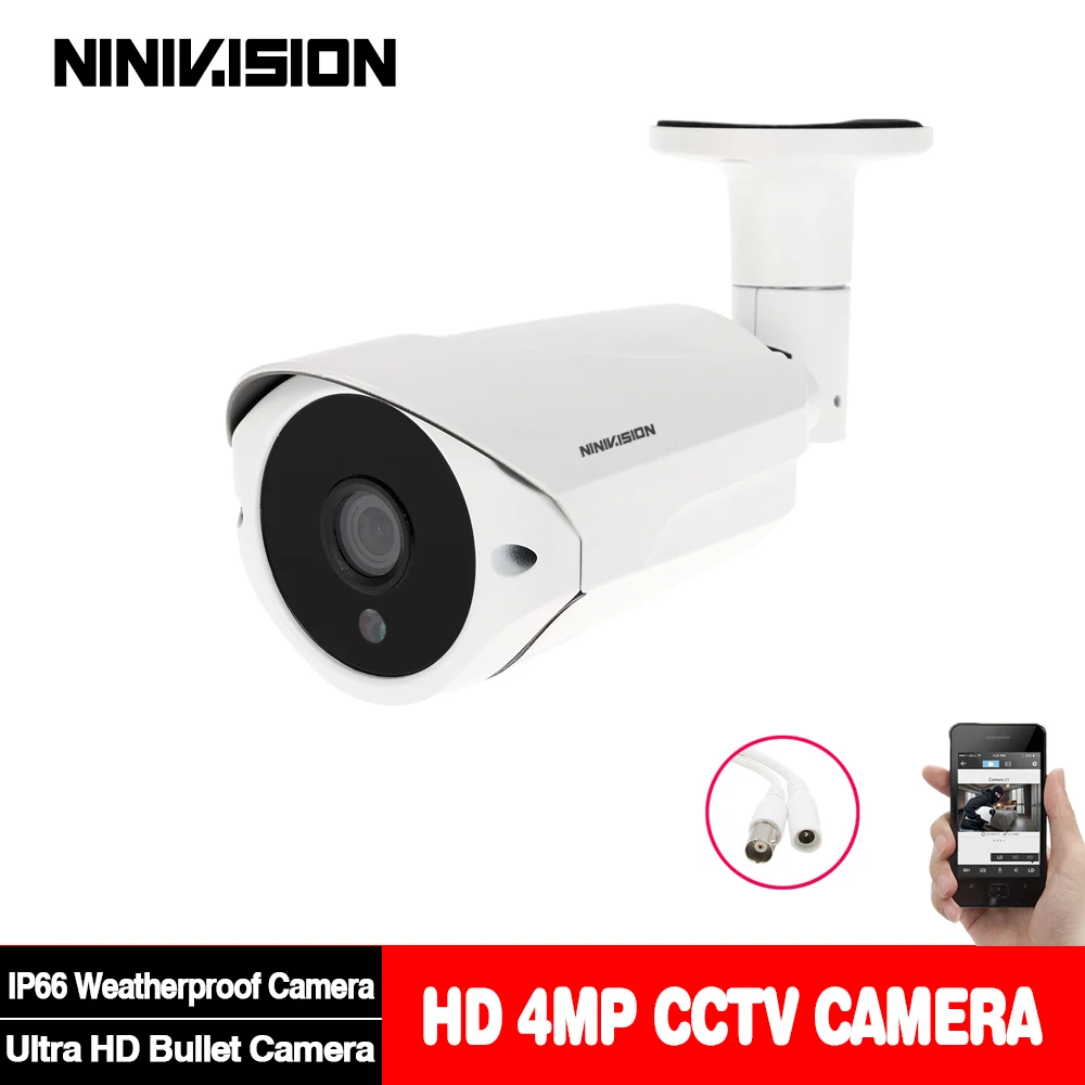 Камера видеонаблюдения NINIVISION Super AHD HD 4 МП наружная и комнатная Водонепроницаемая