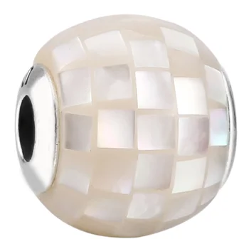 

Top Quality 925 Sterling Silver Bead Charm White Mother-of-Pearl Mosaic GENEROSITY Beads Fit ESSENCE Bracelet Jewelry