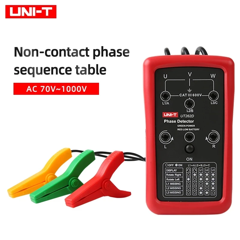 UNI-T UT262D Бесконтактный измеритель последовательности фаз вращающийся