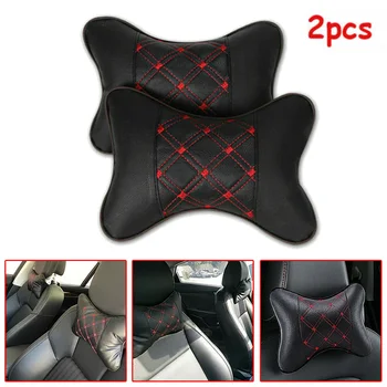 

Soft Car Headrest Cushion Office Accessories 26cm×18cm×8cm Black PU Leather