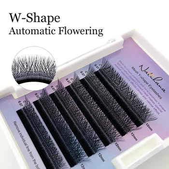 

NATUHANA W Shape Volume Eyelash Extension 3D Premade Volume Fans W Style Eyelashes Individual Fales W shape automatic flowering