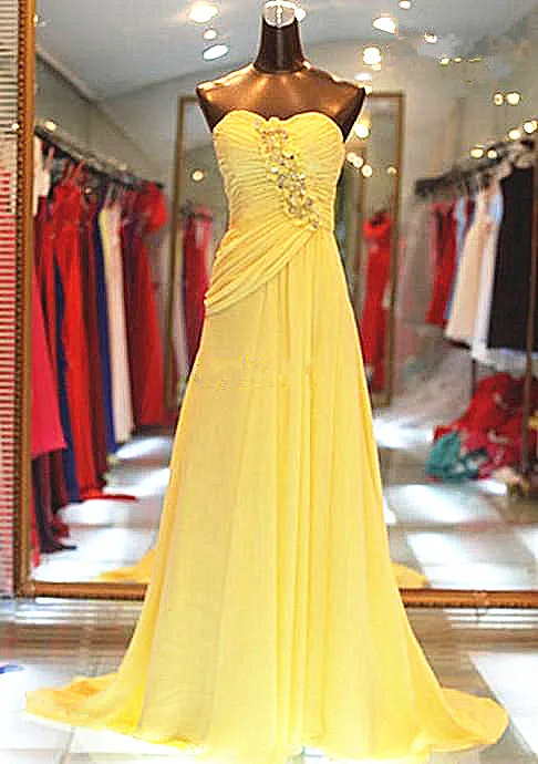 Vestido de noiva сексуальное платье для выпускного вечера с блестками, желтое шифоновое платье с сердечком и бусинами на шнуровке, плиссированное вечернее платье, платье для выпускного вечера