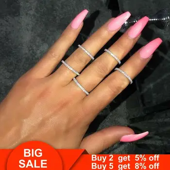 

Simple Promise ring Real 925 Sterling silver Micro Pave AAAAA cz Engagement Wedding Band Rings for women men Fine Party Jewelry