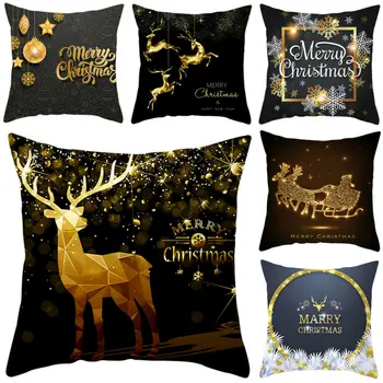 

1Pc Christmas Print Pillow Case Sofa Car Square Pillow Covers Home Decor 45cmx45cm