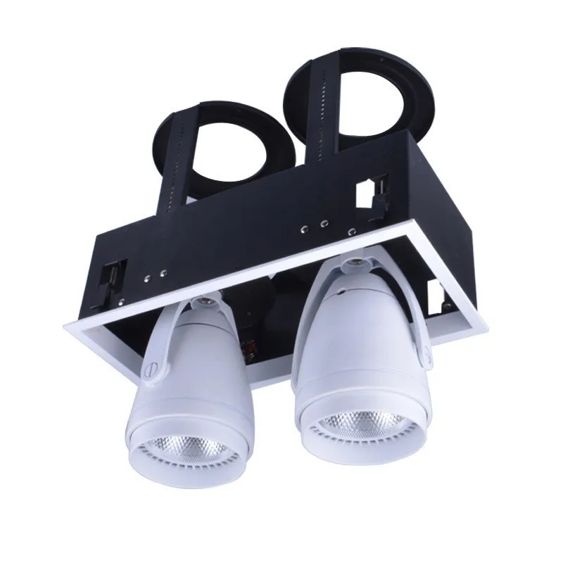 4 шт./лот удара Downlight1 2 главы 3 головок 30 Вт 60 Вт 90 Вт удара светодио дный регулируемые светильники светодиодные растровые светильники дома