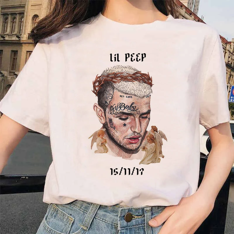 Рэппер Lil футболка с открытым носком рэп хип хоп LilPeep Girl Женская Футболка harajuku 90s Корейская Винтажная Футболка Tumblr футболка с рисунком Женская - Цвет: 3