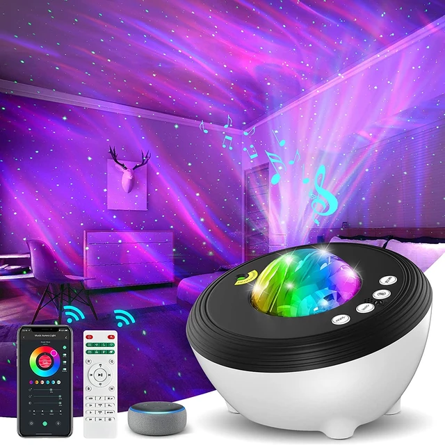 LED Star Projector Galaxy Projector Light, Night Light Projector with White  Noise Soothes Sleep, Music Player for Party, Rotating Lights for Bedroom  and Room Decoration, Gifts for Kids/Adults 