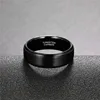 Tigrade 6/8mm Tungsten Carbide Ring Men Black Brushed Fashion Male Wedding Rings Vintage Engagement Band for Couple Unisex Band 3