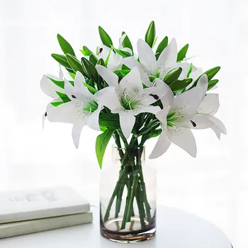 

Mini Artificial Flower Single Lily Tulip Monarch Flower PU Fake Flower Home Office Floral Decor Wedding Party Decorative