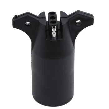

Black 7 Way Round To 4 Pin Flat Trailer Connector Adapter Plug NEW Truck Accessories Trailer Parts