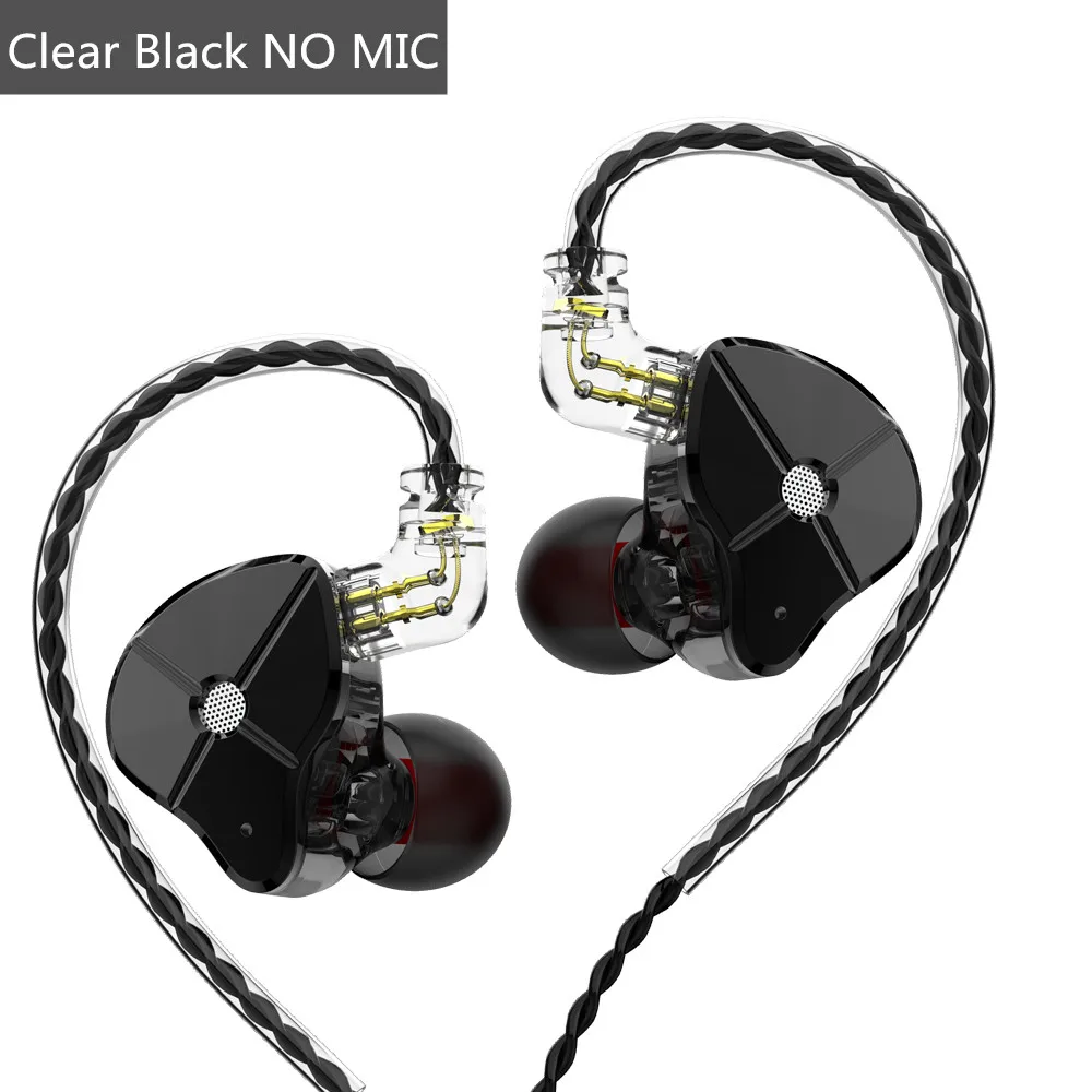 Black no mic TRN ST1 1DD+ 1BA гибридные наушники в ухо HIFI DJ монитор для бега спортивные наушники ушные наушники гарнитура съемный кабель ZST ES4 V80 V90 - Цвет: Black no mic