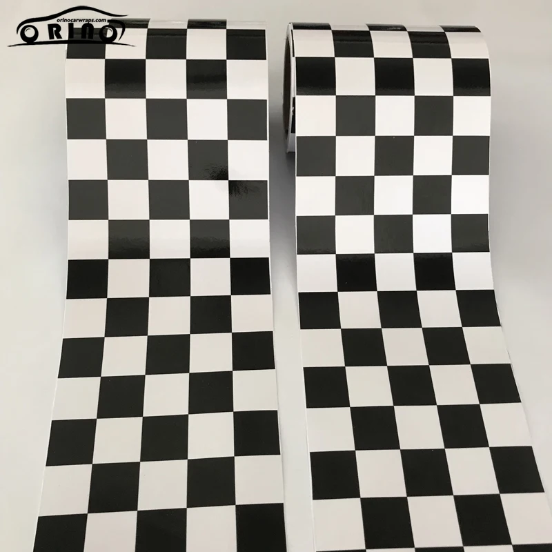 Black White Checkered Racing Flag Sticker Wrap-6