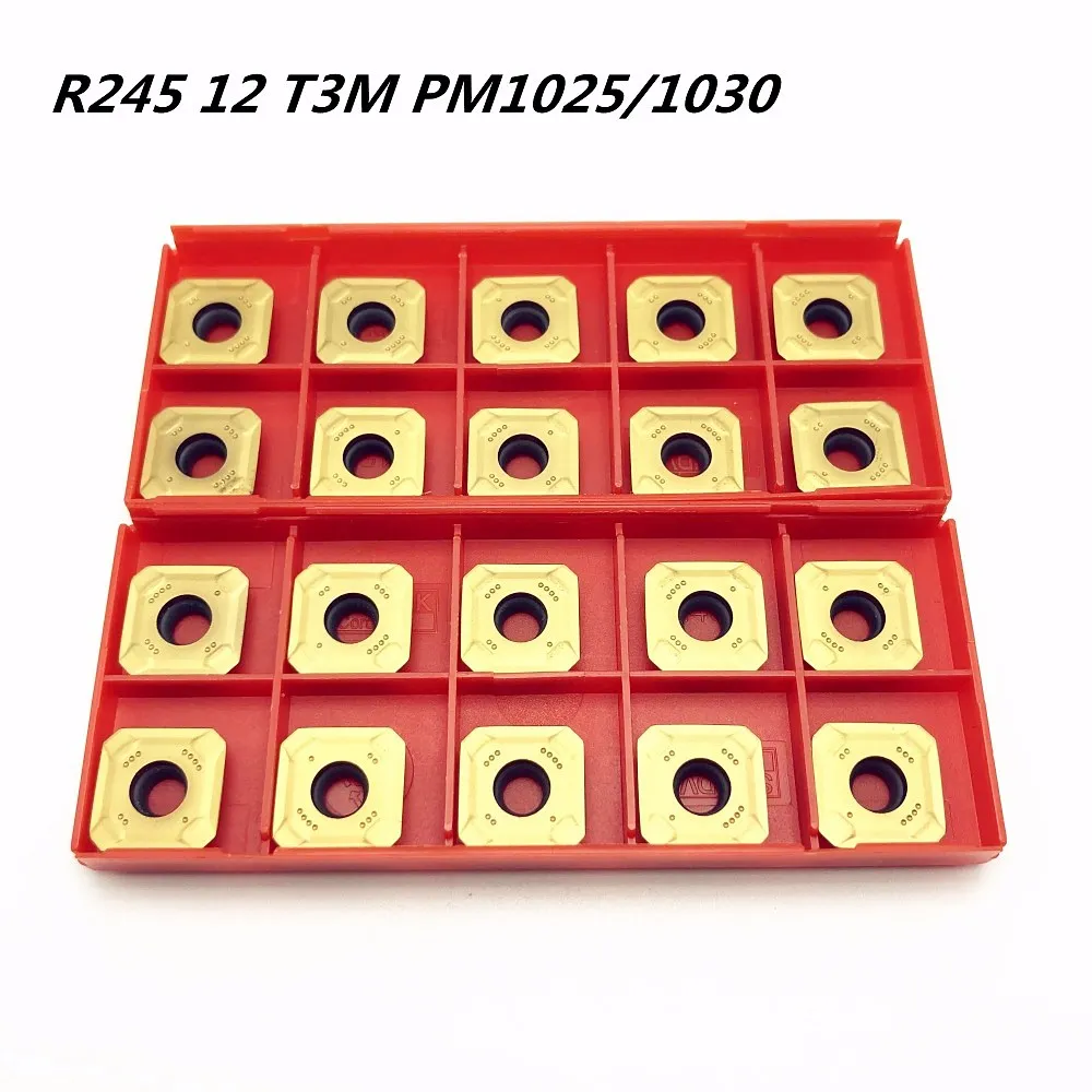 

R245 12 T3M PM1025/1030 Carbide Insert R245 12 T3M PM1030 Lathe Tool Metal Turning CNC Milling Tool Hardening Milling Blade