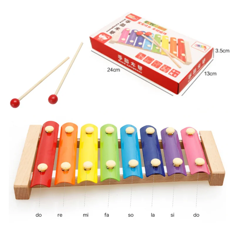 

2020 New Toy Xylophone Children's Educational Toy Wooden Eight-Notes Frame Style Xylophone Children Kids Baby Musical Funny Toys