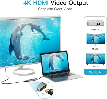 

6 in 1 USB-C Hub Laptop Adapter USB Type C Hub Multi Function