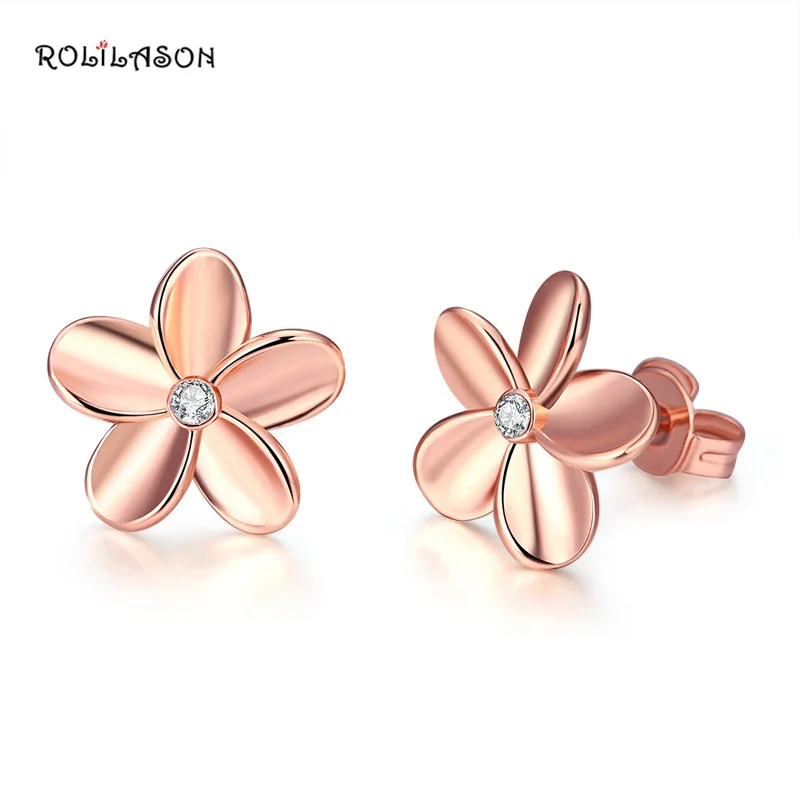 Новые 925 золотые серьги Модные ювелирные изделия Большой Белый цикроний, кристалл жена свадебный подарок JE1213