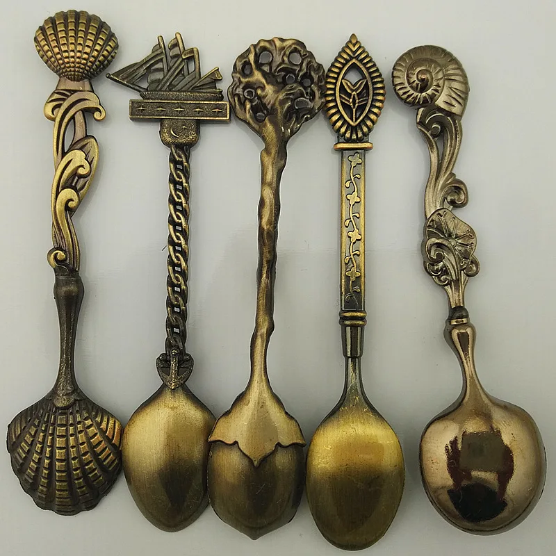 5 шт. твердой древесины творческая Кофе ложка Нержавеющая сталь суповая