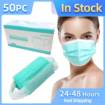 

50PCS Disposable One time Solid Mask Face Masks Protective Classic For Adults Mascarillas Con Filtro Mascarilla Tela Masque