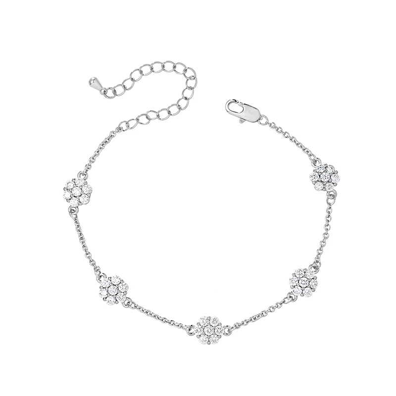 New Arrival Rhodium Silver or Real 14K Gold Plated Cubic Zirconia Zircon Chain Bracelets for Women Wedding Bride Bridesmaid | Украшения и