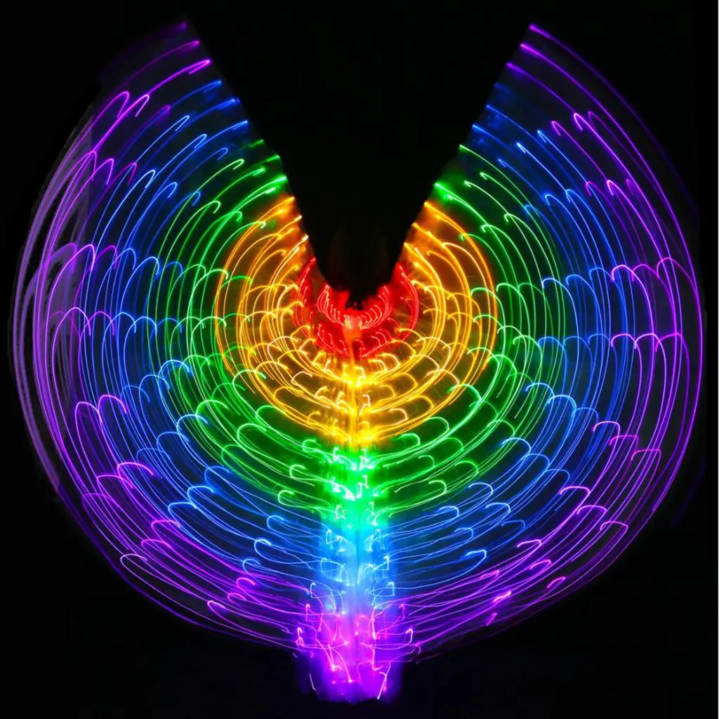 3x танец живота светодиодный крыльев Исиды свечение светильник вверх для индийского беллиданса, w/палочки