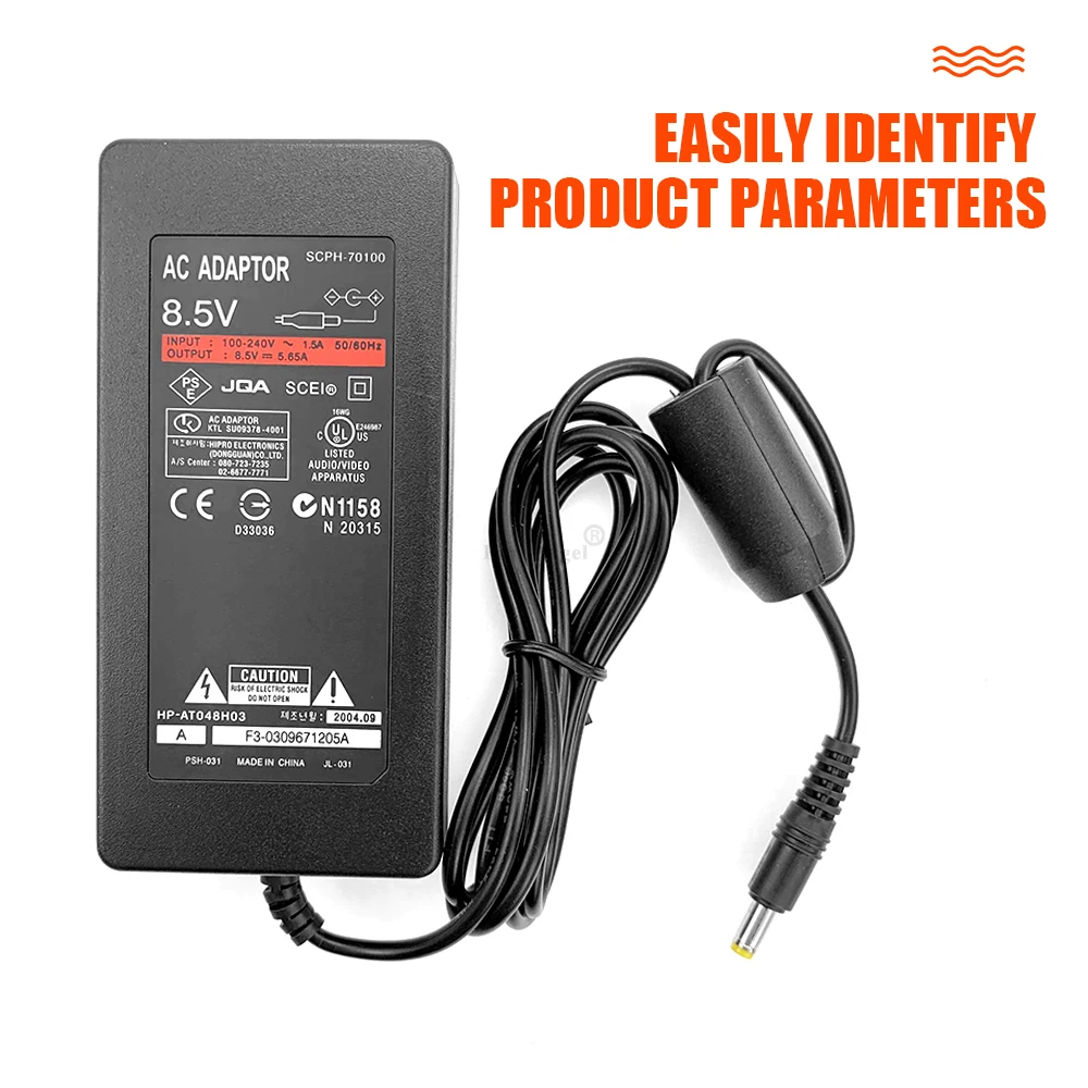 1PC New US Plug AC Power Adapter For Sony PS2 70000 AC 100~240V 50/60Hz 80cm Cable Black Color For Playstation 2