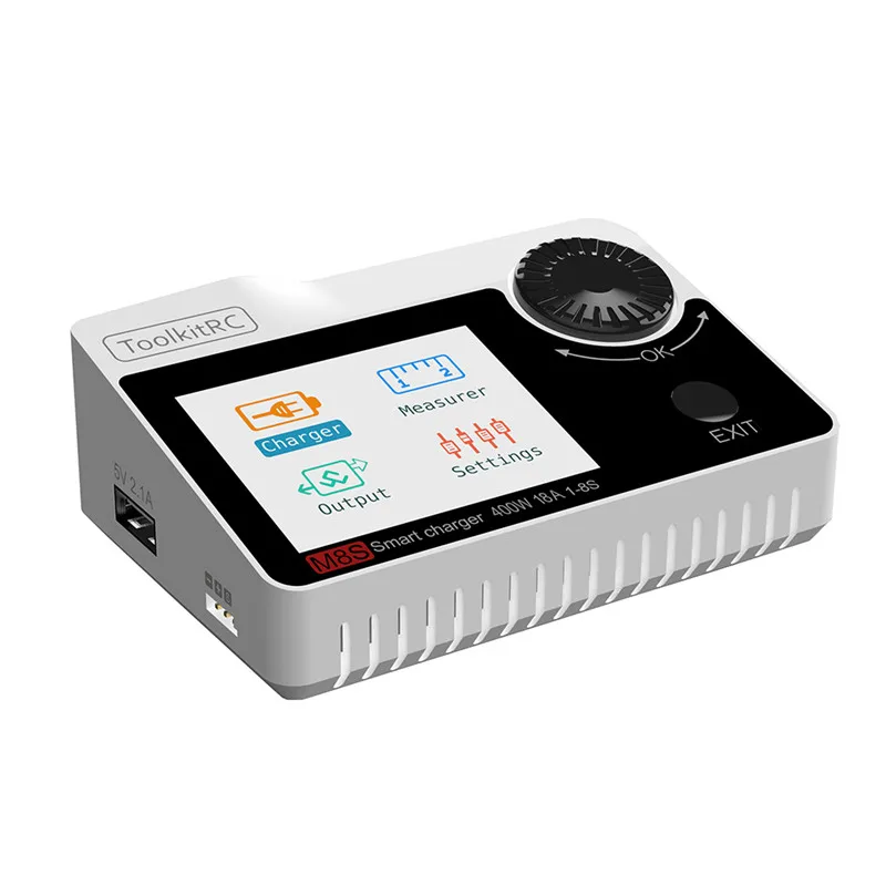 ToolkitRC M8S 400 Вт 18А цветной экран баланс зарядное устройство Dis зарядное устройство для 1-8S Lipo LiHV Life Lio NiMh Pb батарея - Цвет: White