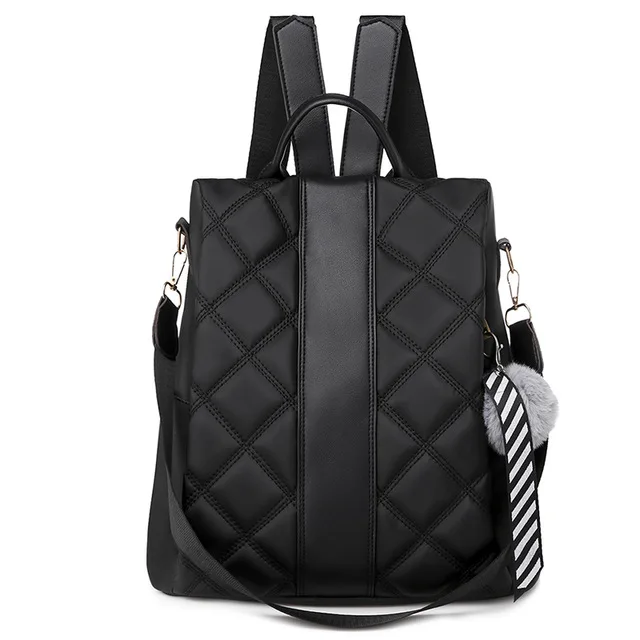 Новая женская сумка-рюкзак школьный стиль кожаная сумка Плюшевые Висячие простые дизайнерские женские Повседневный Рюкзак для ноутбука Роскошные рюкзаки - Цвет: black