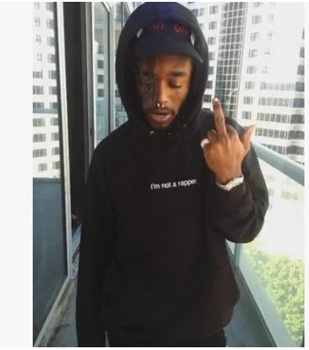 Толстовка с капюшоном и длинными рукавами с надписью Im Not a Rapper