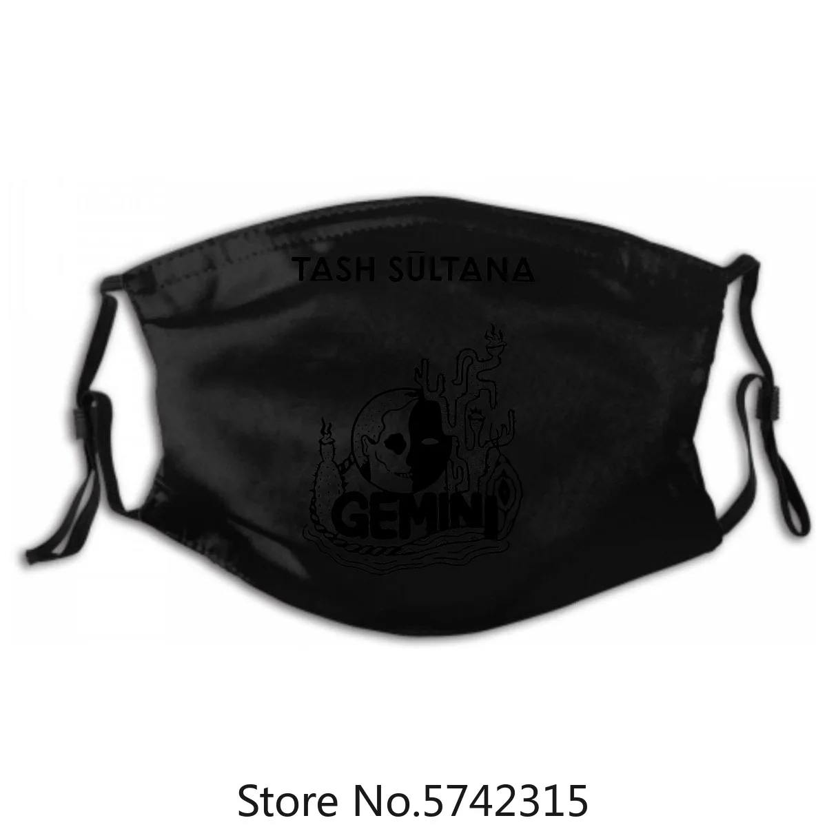 

Mens Mask Washable Reusable Mask with PM2.5 Filters 5 Layers Tash Sultana Gemini Alternative Rock Short Sleeve Regular White