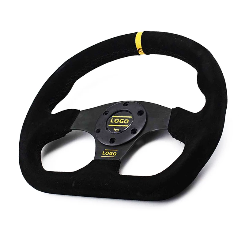 

320mm Car Sport Steering Wheel Suede Leather 13inches Drifting Game Steering Wheel Flat Model Tuning Car Racing Steering Wheel