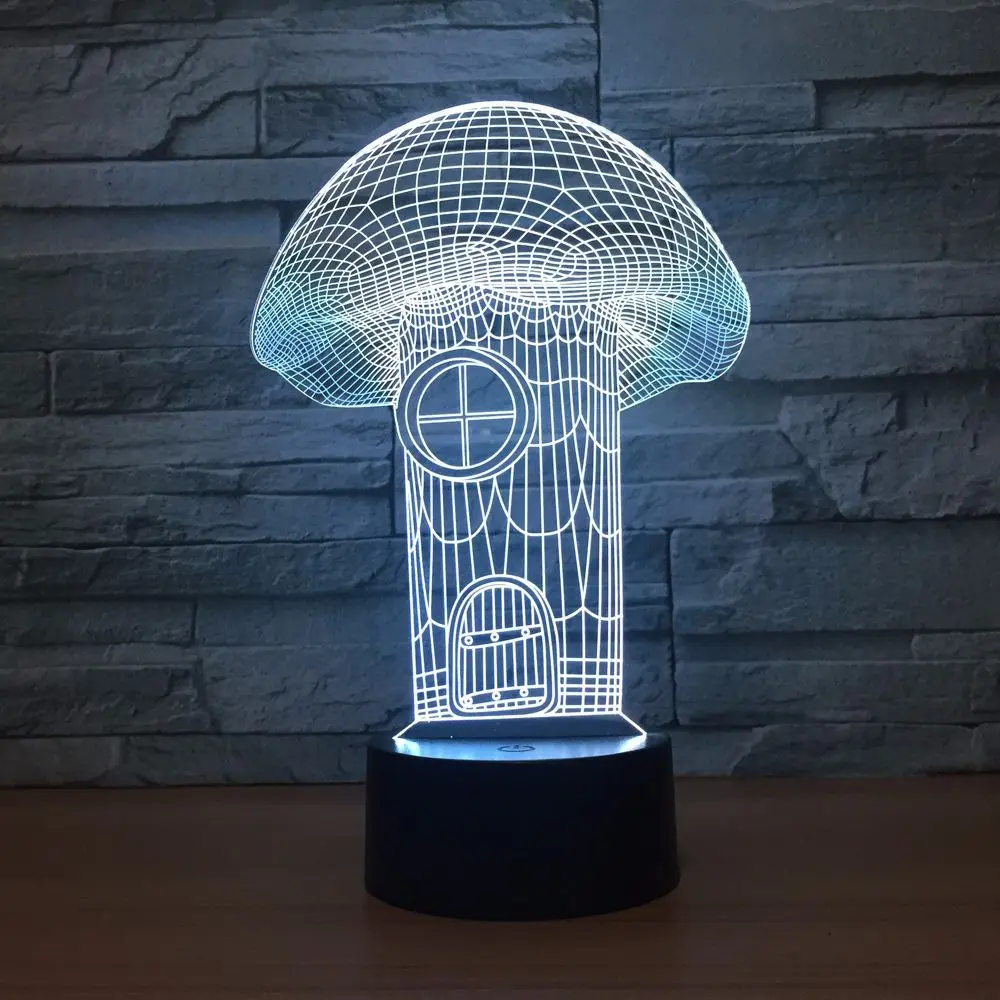 

Mushroom House 3d Lamp 7 Color Led Night Lamps For Kids Touch Led Usb Table Lampara Lampe Baby Sleeping Nightlight Drop Ship